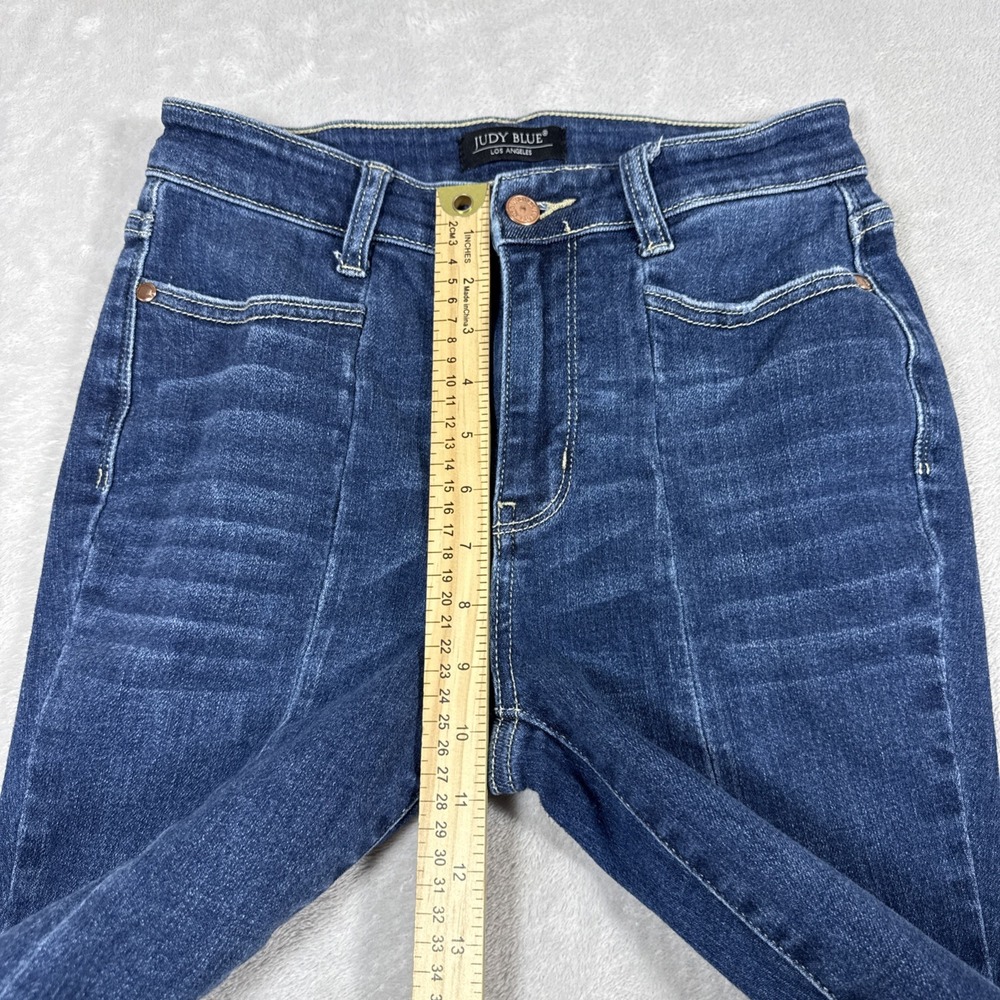 Judy Blue Skinny Fit Pleated Dark Wash Jeans Women's Size 1/25 (25X28) Stretch - Picture 8 of 9